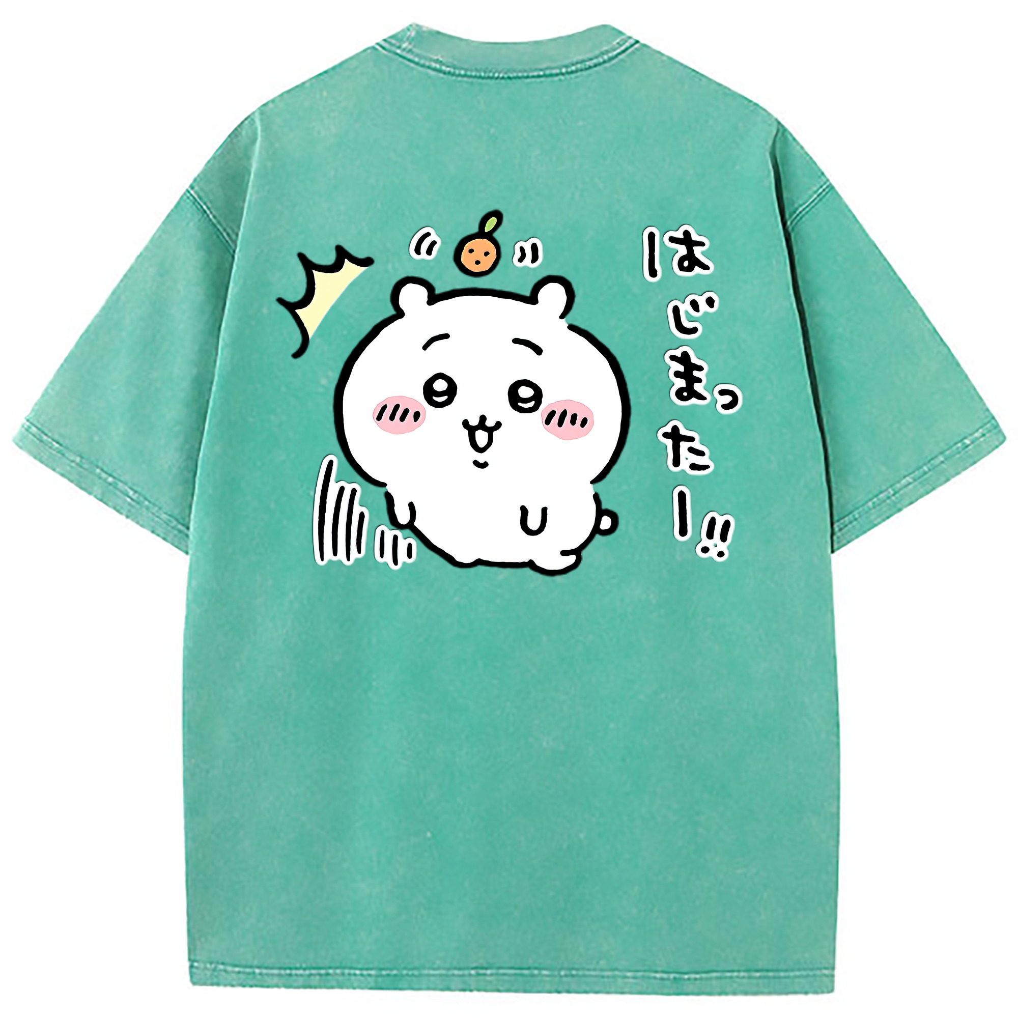 （画像用） ちいかわ ちいかわ Chii-kawa chiikawa 綿100% ヴィンテージ風 半袖Tシャツ（背面プリント）